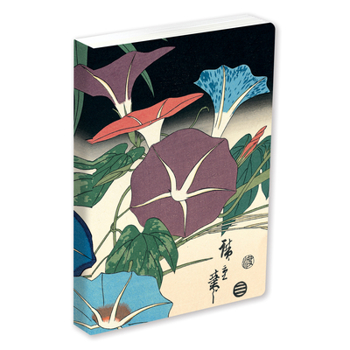 Paperback Journal Morning Glories & Cricket, Hiroshige Lined Paperback: Blank Lined 144 Page A5 Notebook Book