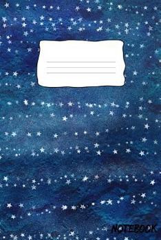 Paperback Notebook: 110 Dot Grid Pages, 6 X 9 (White and Blue Stars in Sky) Book