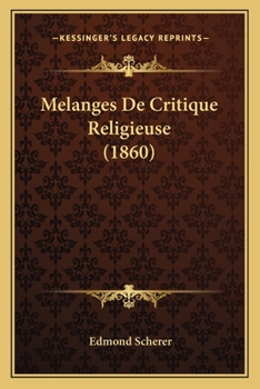 Paperback Melanges De Critique Religieuse (1860) [French] Book