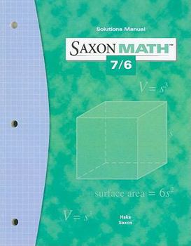 Paperback Saxon Math 7/6 Solutions Manual Book