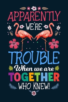 Apparently we're trouble when we are together who knew: Flamingo Primary Composition Notebook Story Paper Journal,Dotted Midline and Picture ... and Write Journal 6x9 inches and 100 Pages