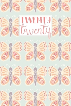 Paperback 2020: A5 Diary Week to View Horizontal Layout WO2P Planner Journal - Pastel Coral and Green Butterflies Book