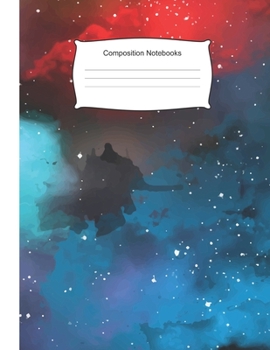 Paperback Composition Notebooks: 8.5 x 11,100 Wide Ruled Line Paper, Cute School Notebook, School Composition Notebooks, Back to school, space Book