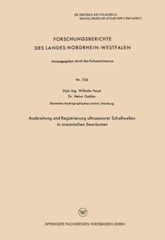 Paperback Ausbreitung Und Registrierung Ultrasonorer Schallwellen in Ozeanischen Seeräumen [German] Book