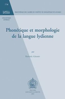 Paperback Phonetique Et Morphologie de la Langue Lydienne [French] Book