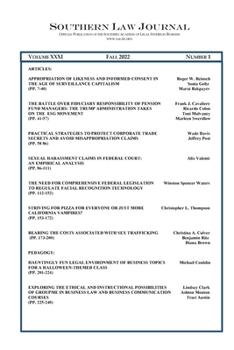 Paperback Southern Law Journal Vol. 32 Book