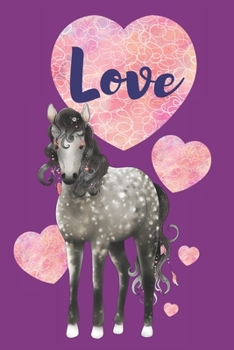 Paperback Love: Dapple Grey Horse with Hearts Book