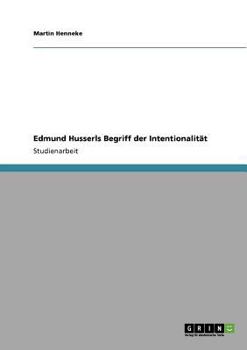 Paperback Edmund Husserls Begriff der Intentionalität [German] Book