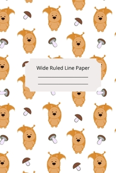 Paperback Cute Baby Squirrel Theme Wide Ruled Line Paper Book
