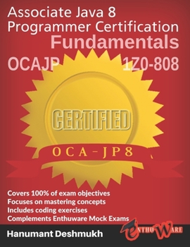 Paperback OCAJP Associate Java 8 Programmer Certification Fundamentals: 1z0-808 Book