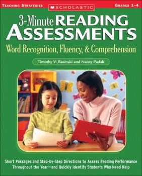 Paperback 3-Minute Reading Assessments: Grades 1-4: Word Recognition, Fluency, & Comprehension Book