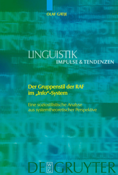 Hardcover Der Gruppenstil der RAF im "Info"-System [German] Book