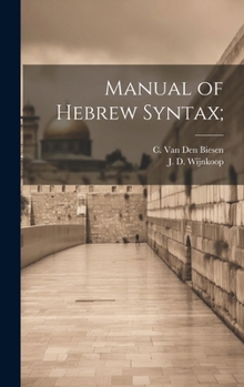 Hardcover Manual of Hebrew Syntax; Book