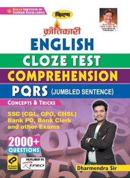Paperback Kiran English Cloze Test Comprehension PQRS (Jumbled Sentence) 2000+ Questions (Hindi Medium) (3364) [Hindi] Book