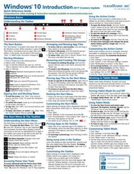 Pamphlet Windows 10 Introduction 2017 Creators Update Quick Reference Training Tutorial Guide (Cheat Sheet of Instructions, Tips & Shortcuts - Laminated) Book