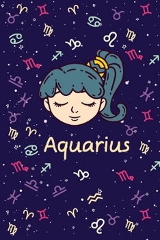 Personalized AQUARIUS ZODIAC SIGN Notebook - 6x9 Notebook 120 Pages - AQUARIUS HOROSCOPE - Personalized Journal