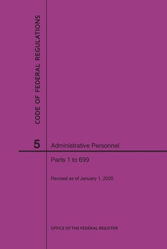 Paperback Code of Federal Regulations Title 5, Administrative Personnel Parts 1-699, 2020 Book