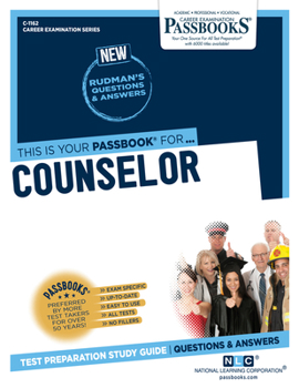 Paperback Counselor (C-1162): Passbooks Study Guide Volume 1162 Book