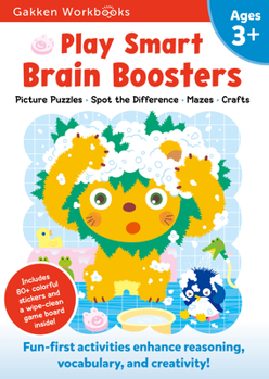 Paperback Play Smart Brain Boosters Age 3+: Preschool Activity Workbook with Stickers for Toddlers Ages 3, 4, 5: Boost Independent Thinking Skills: Tracing, Col Book