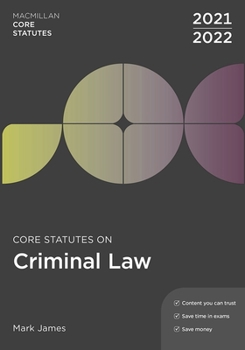 Paperback Core Statutes on Criminal Law 2021-22 Book