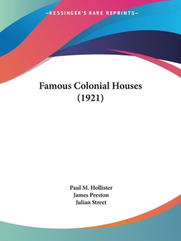 Paperback Famous Colonial Houses (1921) Book