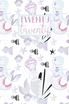 Paperback 2020: A5 Diary Week to View on 2 Pages - Horizontal Weekly Planner Journal - Aqua & Lilac Sea Mermaids Pattern Book