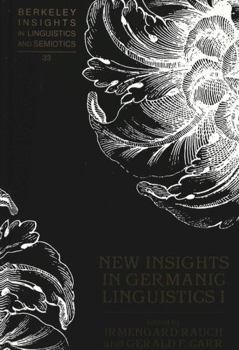 Hardcover New Insights in Germanic Linguistics I Book