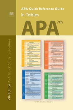 Paperback APA Quick Reference Guide in Tables: 7th Edition APA Quick Study Guidelines Book