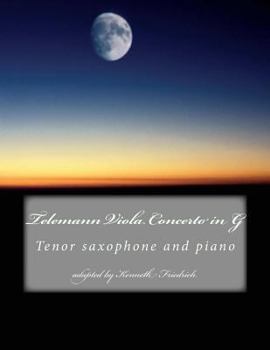 Paperback Telemann Viola Concerto in G - tenor sax version Book