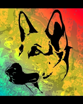 German Shepherd Color Burst Notebook: Dog Lovers Blank Lined Journal Note Pad 8x10