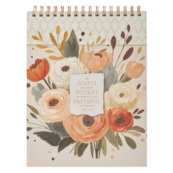 Spiral Notepad XL Floral Joyful, Patient, Faithful ROM 12:12