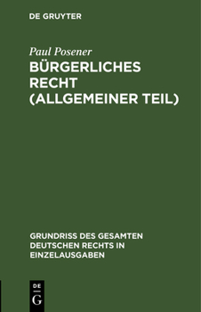 Hardcover Bürgerliches Recht (Allgemeiner Teil) [German] Book