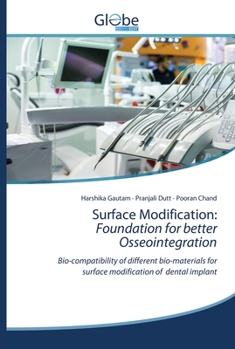 Paperback Surface Modification: Foundation for better Osseointegration Book