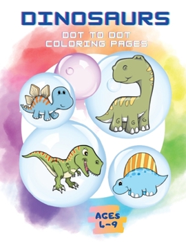 Paperback Dinosaurs: Dot to Dot Coloring Page Book