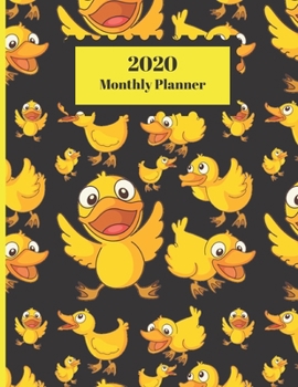 2020 Monthly Planner: Yellow Cartoon Ducks Flying Design Cover 1 Year Planner Appointment Calendar Organizer And Journal For Writing