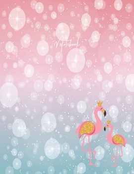 Paperback Notebook: Couple flamingo Notebook for Girls and Lined pages, Extra large (8.5 x 11) inches, 110 pages, White paper (Notebook an Book