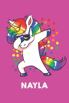 Nayla: Personalisiertes Design Notizbuch Einhorn 120 linierte Seiten - Perfekte Geschenkidee f�r die Schuhe oder Weihnachten mit Vornamen DIN A5 (pink)