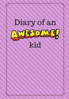 Paperback Diary of an Awesome Kid: Children's Creative Journal, 100 Pages, Wildberry Pinstripes Book
