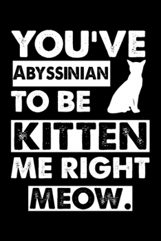 You've Abyssinian To Be Kitten Me Right Meow: Cute Abyssinian Ruled Notebook, Great Accessories & Gift Idea for Abyssinian Owner & Lover.default Ruled Notebook With An Inspirational Quote.