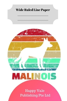 Paperback Cute Retro Malinois Puppy Theme Wide Ruled Line Paper Book