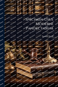 Paperback Specimen Usus Moderni Pandectarum [Latin] Book