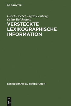 Hardcover Versteckte lexikographische Information [German] Book