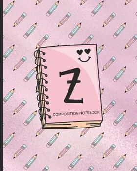Composition Notebook Z: Monogrammed Initial Primary School Wide Ruled Interior Notebook
