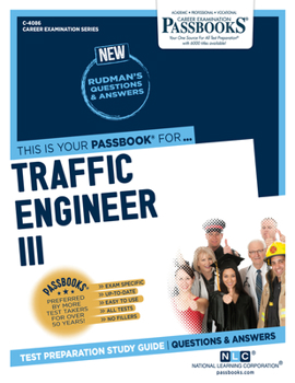 Paperback Traffic Engineer III (C-4086): Passbooks Study Guide Volume 4086 Book