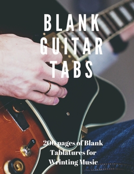 Paperback Blank Guitar Tabs: 200 Pages of Guitar Tabs with Six 6-line Staves and 7 blank Chord diagrams per page. Write Your Own Music. Music Compo Book