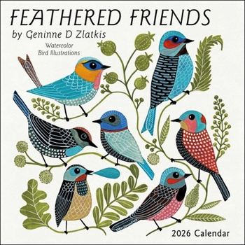 Calendar Feathered Friends 2026 Wall Calendar: Watercolor Bird Illustrations Book