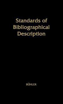 Hardcover Standards of Bibliographical Description Book