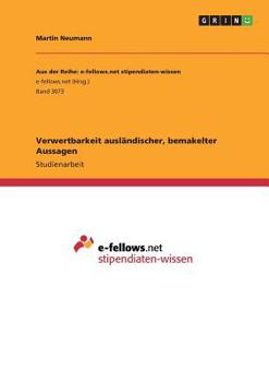 Paperback Verwertbarkeit ausländischer, bemakelter Aussagen [German] Book