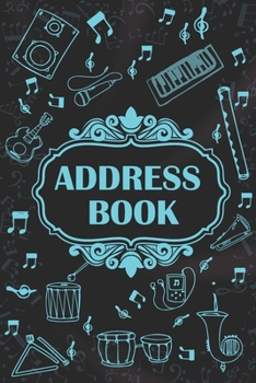 Address Book for Musicians With Cool Design Inside. 120 Pages 6x9 in. Space to Write Name, Addresses, Mobile, Birthday, Home, Work, Social Media and ... Address and Lyrics: Music Lovers, Students.