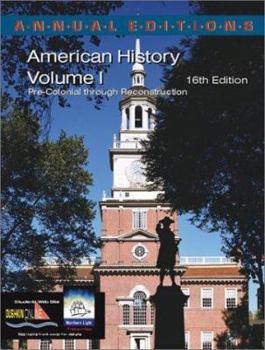 Paperback Annual Editions: American History, Volume 1, 16/E Book